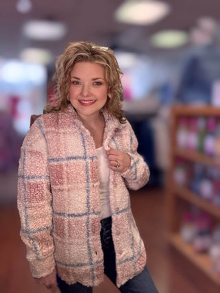 Pink plaid Shacket - Just Believe Boutique