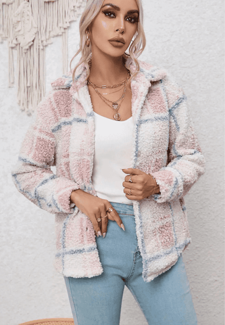 Pink plaid Shacket - Just Believe Boutique