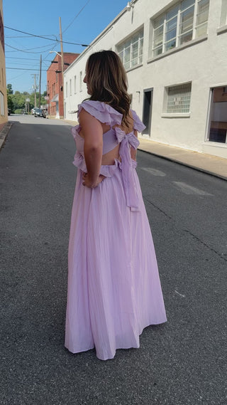 Lavender cross front dress