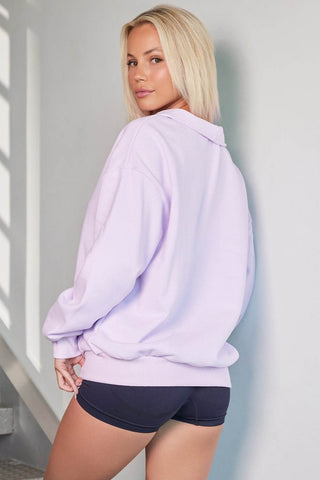 Quarter Zip Dropped Shoulder Sweatshirt - Just Believe Boutique