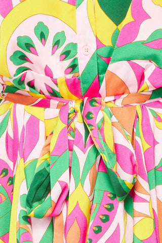 Retro Print Midi Dress - Just Believe Boutique