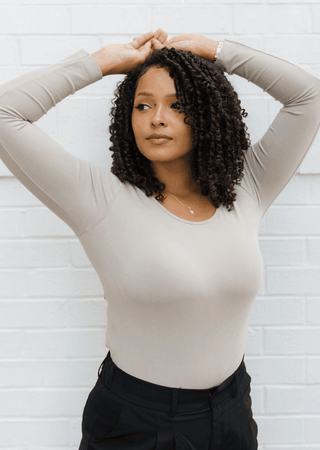 Reversible Long Sleeve - Curvy Fit: Chocolate - Just Believe Boutique