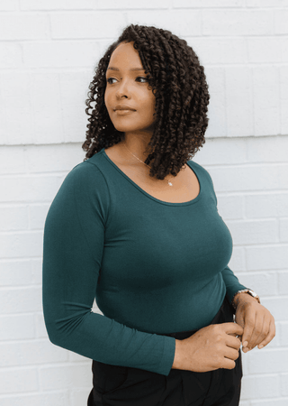 Reversible Long Sleeve - Curvy Fit: Evergreen - Just Believe Boutique