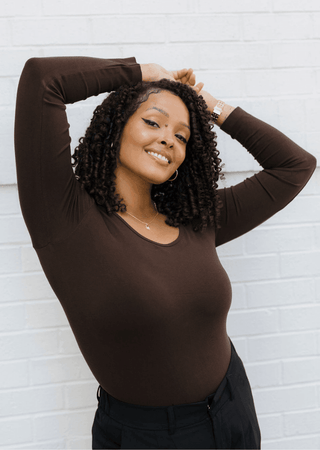 Reversible Long Sleeve - Curvy Fit: Ivory - Just Believe Boutique