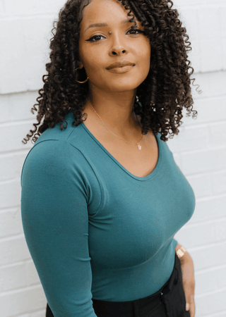 Reversible Long Sleeve - Curvy Fit: Ivory - Just Believe Boutique