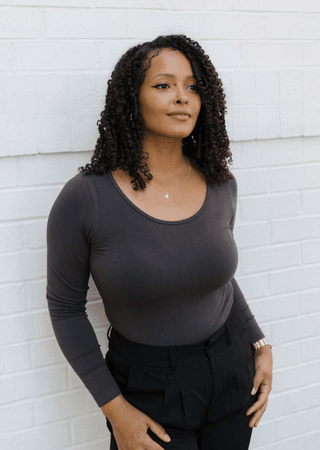 Reversible Long Sleeve - Curvy Fit: Ivory - Just Believe Boutique