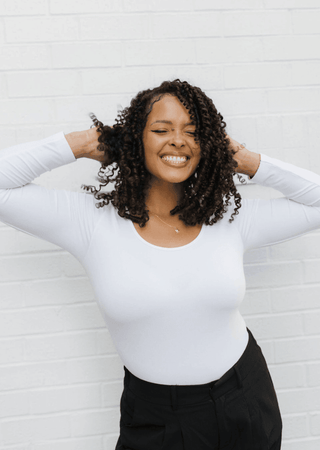 Reversible Long Sleeve - Curvy Fit: Ivory - Just Believe Boutique