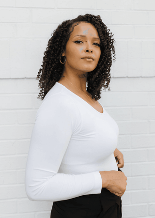 Reversible Long Sleeve - Curvy Fit: White - Just Believe Boutique