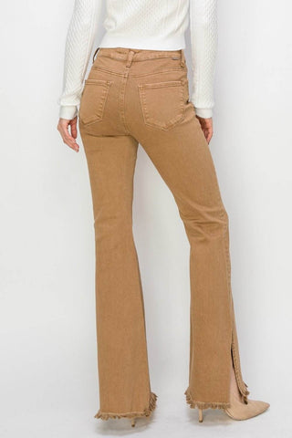 RISEN Bailey Full Size High Waist Side Slit Flare Jeans - Just Believe Boutique