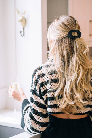 Round Flat Hair Clip | Small | Jet Black - Just Believe Boutique