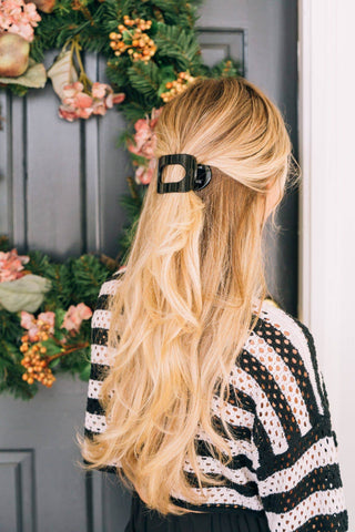 Round Flat Hair Clip | Small | Jet Black - Just Believe Boutique