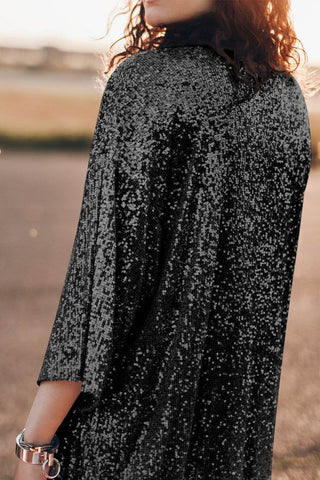 Sequin Open Front Duster Cardigan - Just Believe Boutique