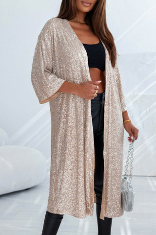 Sequin Open Front Duster Cardigan - Just Believe Boutique