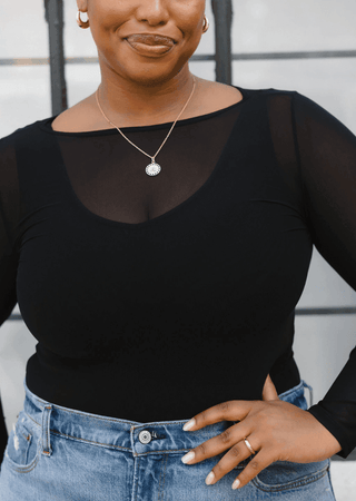 Sheer Long Sleeve Top: Regular - Just Believe Boutique