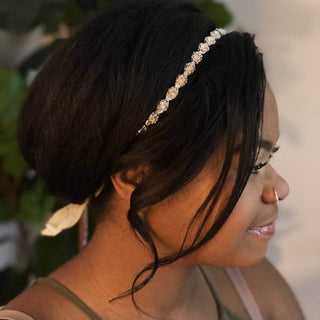 Shines On The Sash Headband: Gold - Just Believe Boutique