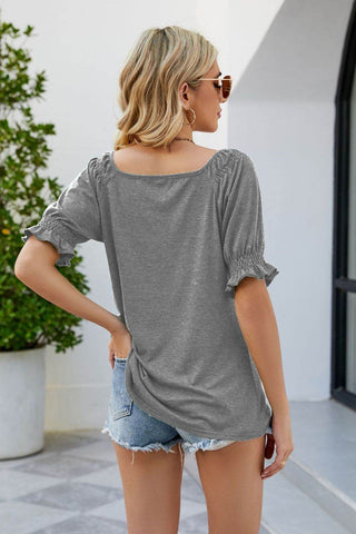 Short Flounce Sleeve Top - Just Believe Boutique