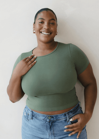 Short Sleeve Waist Length Top: White / Regular - Just Believe Boutique