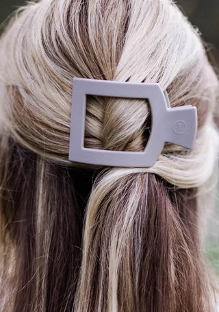 Silver Flames Medium Flat Square Hair Clip - Just Believe Boutique