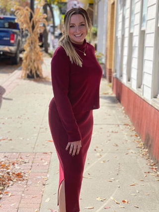 Skirt Set - Wine - Just Believe Boutique
