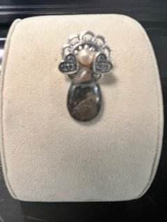 Small Angel Brooch - Black Stone - Just Believe Boutique