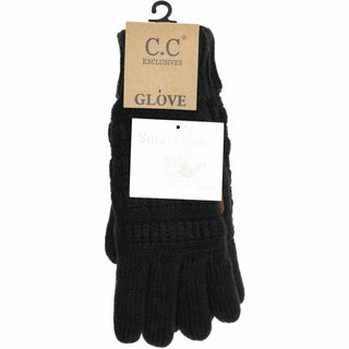 Solid Cable Knit CC Gloves - Just Believe Boutique