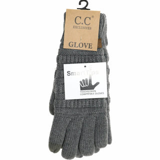 Solid Cable Knit CC Gloves - Just Believe Boutique
