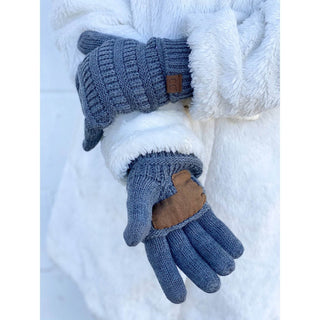 Solid Cable Knit CC Gloves - Just Believe Boutique