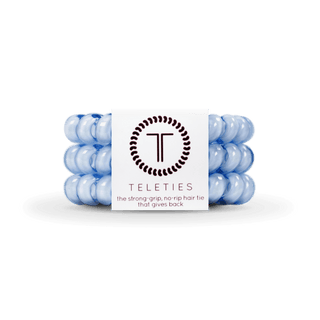 Spiral Hair Coils | Large | Washed Denim Hair Ties - Just Believe Boutique