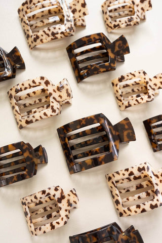 Square Flat Hair Clip | Large | Tortoise - Just Believe Boutique