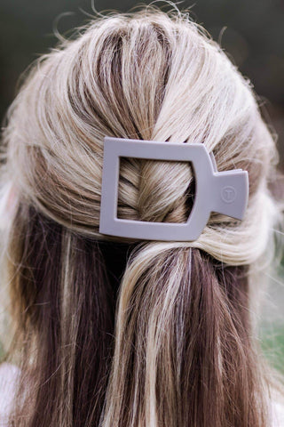 Square Flat Hair Clip | Med. | Silver Flames - Just Believe Boutique