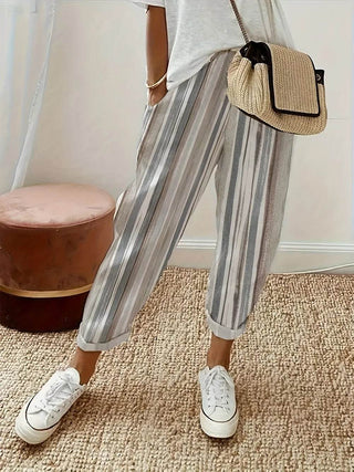 Striped Pants with Pockets - Just Believe Boutique