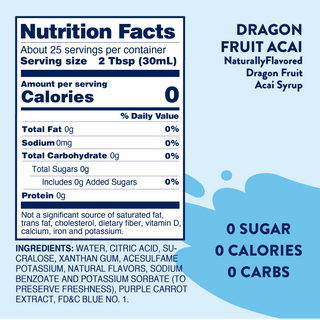Sugar Free Dragonfruit Acai Flavor Infusion Syrup - Just Believe Boutique