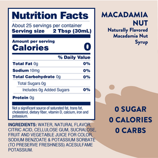 Sugar Free Macadamia Nut Syrup - Just Believe Boutique