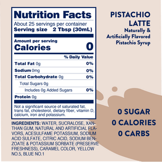 Sugar Free Pistachio Syrup - Just Believe Boutique
