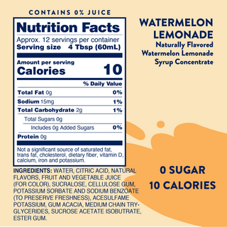 Sugar Free Watermelon Lemonade Syrup Concentrate - Just Believe Boutique