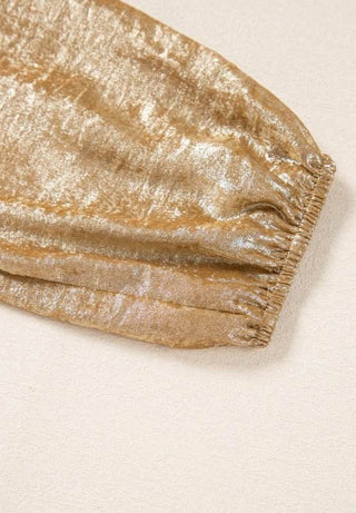 Tied Peplum Three-Quarter Sleeve Blouse - Just Believe Boutique