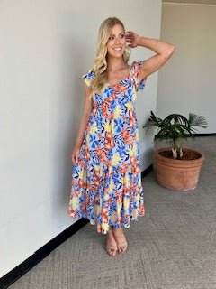 Tropical Print Maxi Dress - Just Believe Boutique