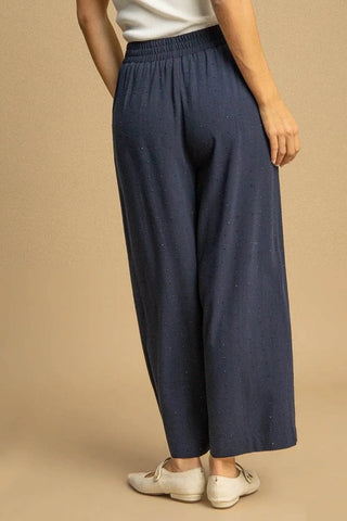 Umgee Full Size High Waisted Embellished Linen Pants Plus Size - Just Believe Boutique
