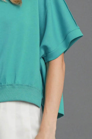 Umgee Full Size Lightweight Cropped Sweatshirt Plus Size - Just Believe Boutique