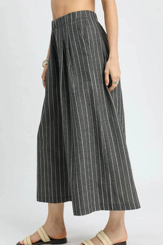 Umgee Pinstripe Crop Palazzo Pants - Just Believe Boutique