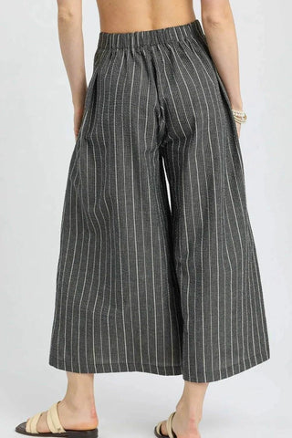 Umgee Pinstripe Crop Palazzo Pants - Just Believe Boutique