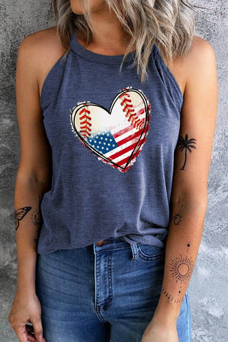 US Flag Heart Graphic Tank - Just Believe Boutique