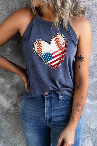 US Flag Heart Graphic Tank - Just Believe Boutique