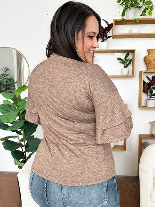 V-Neck Half Sleeve Blouse - Just Believe Boutique