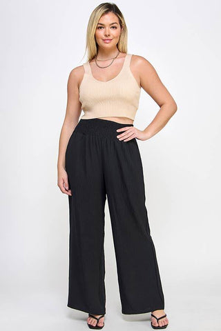Wide Leg Black Pant- plus - Just Believe Boutique