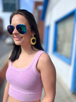Woven Ratan Cord Earrings - Yellow - Just Believe Boutique