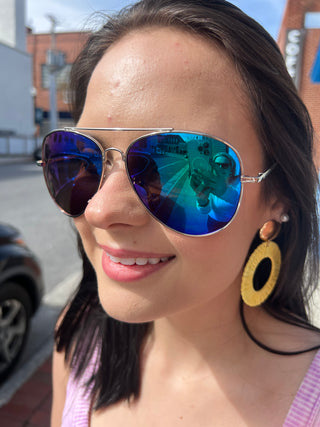 Woven Ratan Cord Earrings - Yellow - Just Believe Boutique
