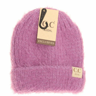 Kids Fuzzy Solid Beanie- C.C - Just Believe Boutique