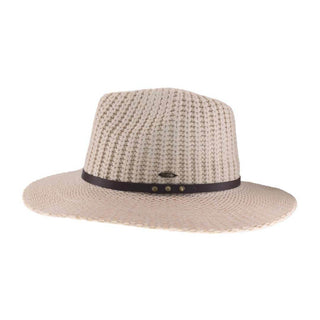 Knit C.C Fedora Hat with Leather Band - Just Believe Boutique