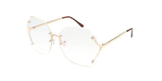 Metal Oversized Rectangular Blue Light Filtering Clear Lens Computer Glasses - Just Believe Boutique
